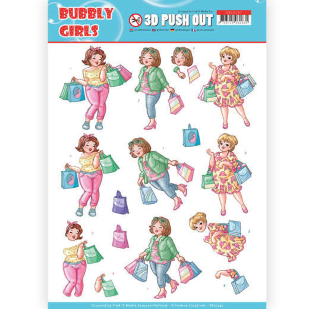 Yvonne Creations 3D Push Out Bubbly Girls Shopping (SB10347)