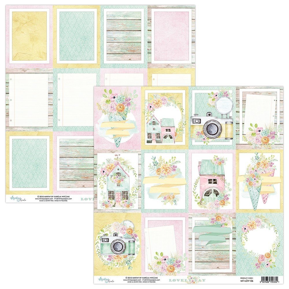 Mintay Lovely Day 12x12 Inch Scrapbooking Paper Set (MT-LOV-07)