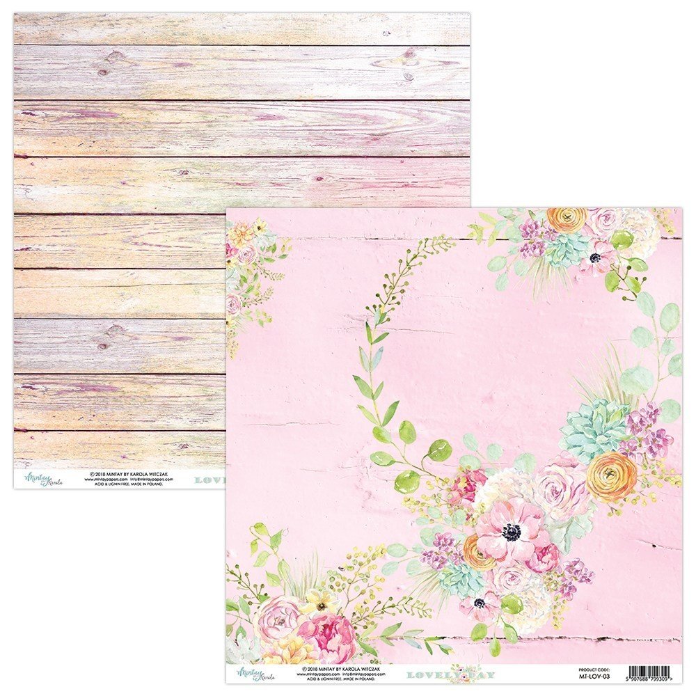 Mintay Lovely Day 12x12 Inch Scrapbooking Paper Set (MT-LOV-07)