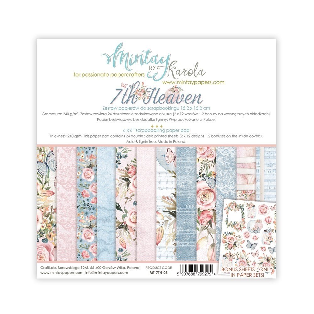 Mintay 7th Heaven 6x6 Inch Scrapbooking Paper Pad (MT-7TH-08) Mintay 7th Heaven 6x6 Inch Scrapbooking Paper Pad (MT-7TH-08)