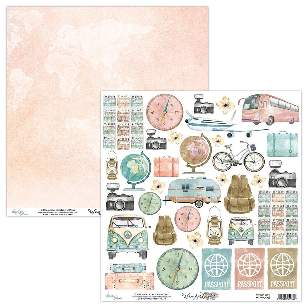 Mintay Wanderlust 6x6 Inch Scrapbooking Paper Pad (MT-WAN-08)
