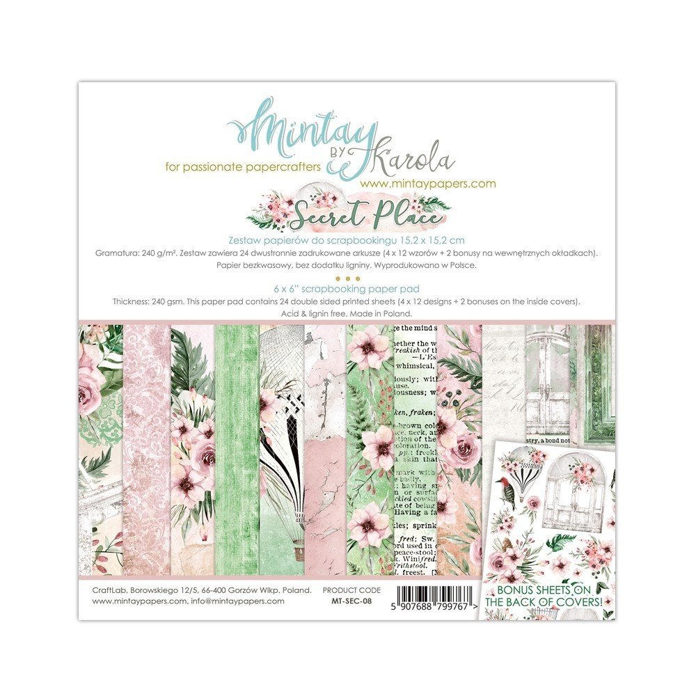 Mintay Secret Place 6x6 Inch Scrapbooking Paper Pad (MT-SEC-08) Mintay Secret Place 6x6 Inch Scrapbooking Paper Pad (MT-SEC-08)