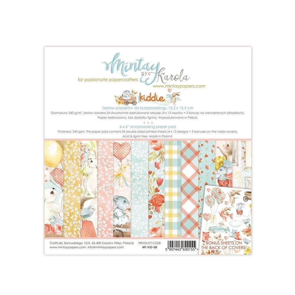 Mintay Kiddie 6x6 Inch Scrapbooking Paper Pad (MT-KID-08)