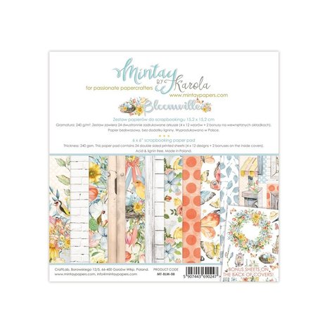 Mintay Bloomville 6x6 Inch Scrapbooking Paper Pad (MT-BLM-08) Mintay Bloomville 6x6 Inch Scrapbooking Paper Pad (MT-BLM-08)