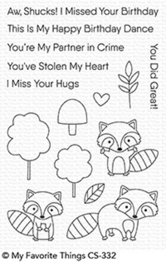 My Favorite Things Friendly Raccoons Clear Stamps (CS-332)