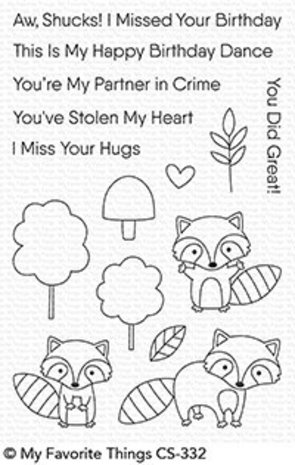 My Favorite Things Friendly Raccoons Clear Stamps (CS-332)