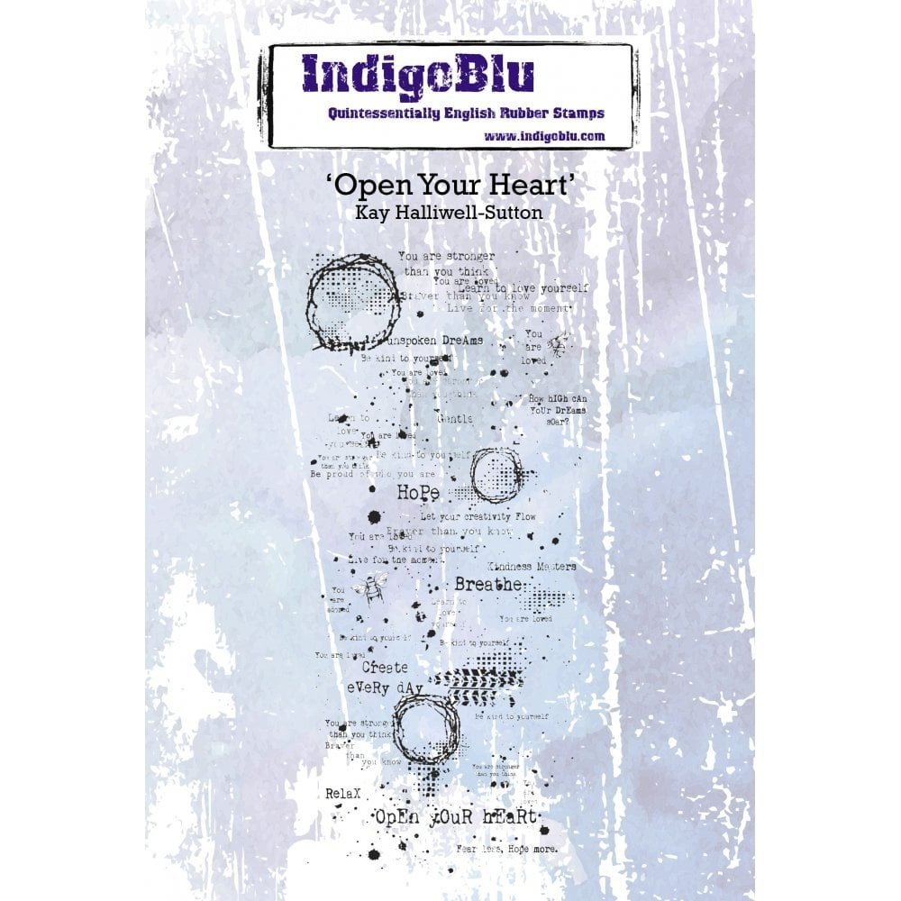 IndigoBlu Open your Heart A6 Rubber Stamp (IND0504PC)