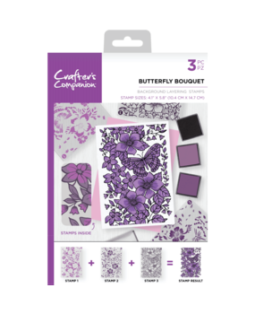 Crafter's Companion Butterfly Bouquet Background Layering Stamps (CC-ST-CA-BKBUT)