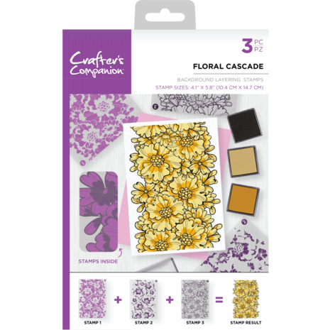 Crafter's Companion Floral Cascade Background Layering Stamps (CC-ST-CA-BKFLO) Crafter's Companion Floral Cascade Background Layering Stamps (CC-ST-CA-BKFLO)
