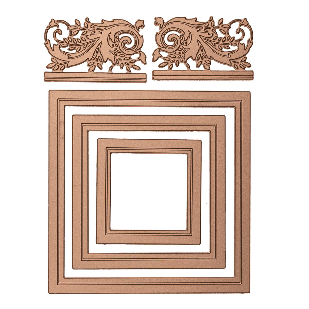 Spellbinders Crowned Rimmed Squares Hot Foil Plate (GLP-127)