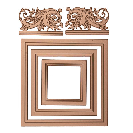 Spellbinders Crowned Rimmed Squares Hot Foil Plate (GLP-127)