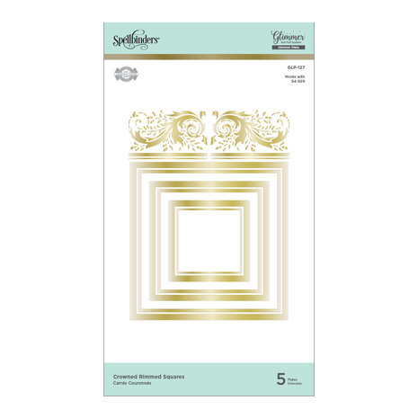 Spellbinders Crowned Rimmed Squares Hot Foil Plate (GLP-127)