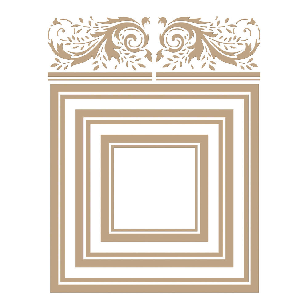 Spellbinders Crowned Rimmed Squares Hot Foil Plate (GLP-127)