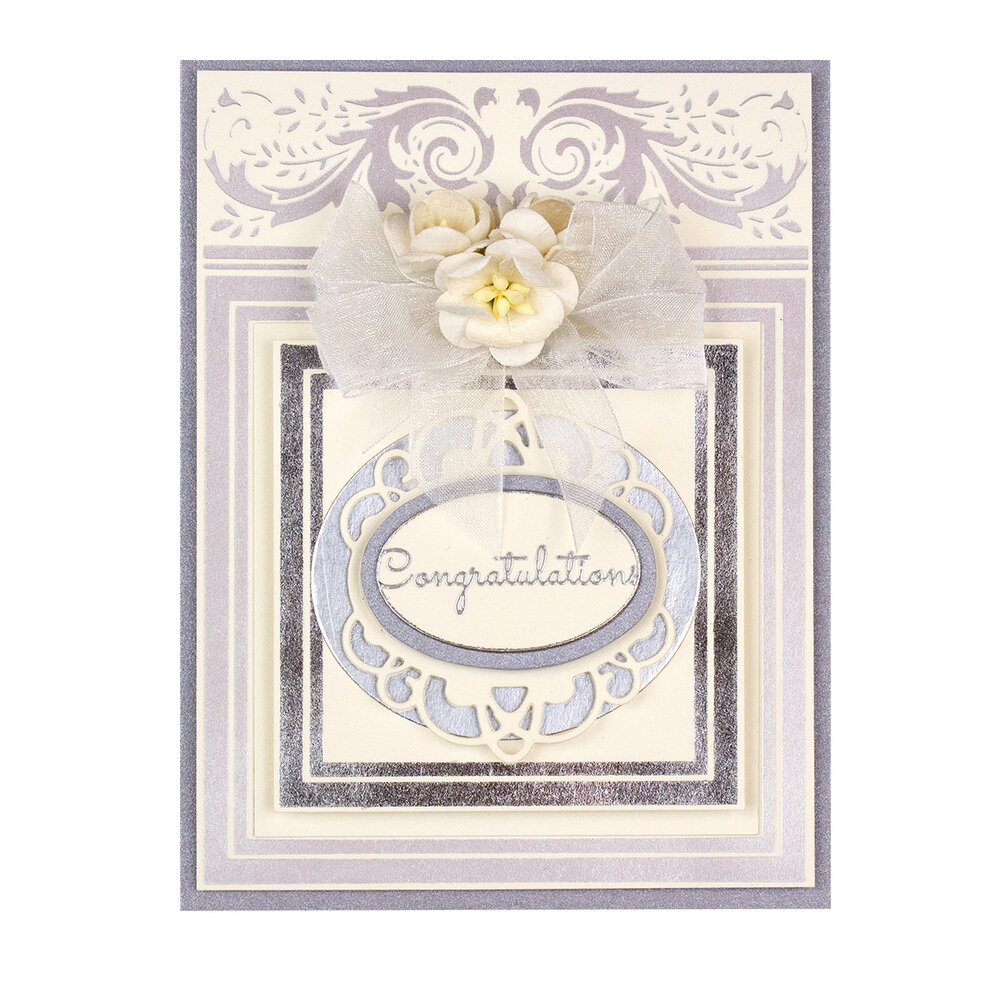 Spellbinders Crowned Rimmed Squares Hot Foil Plate (GLP-127)