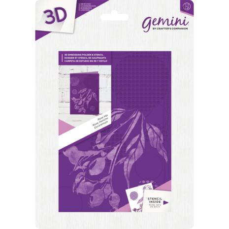 Gemini Rose Hip 3D Embossing Folder & Stencil (GEM-EF5-3D-ROHI) Gemini Rose Hip 3D Embossing Folder & Stencil (GEM-EF5-3D-ROHI)
