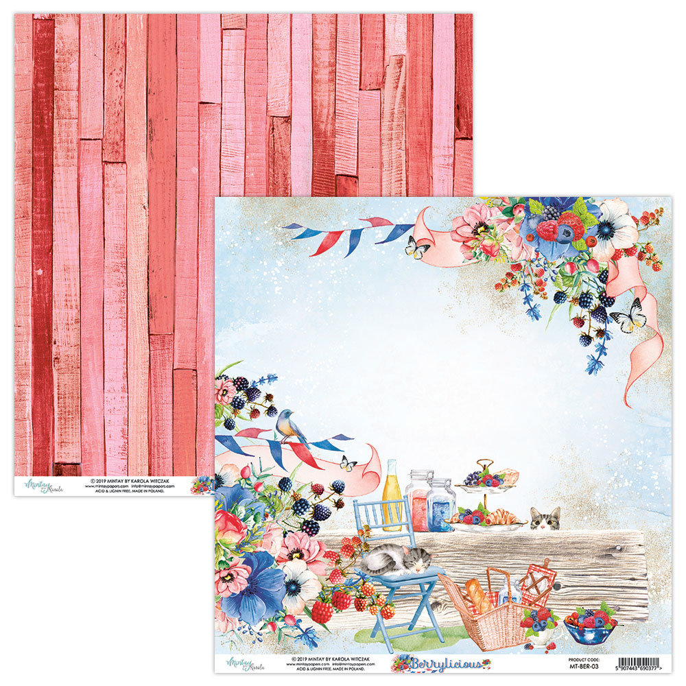 Mintay Berrylicious 12x12 Inch Scrapbooking Paper Set (MT-BER-07) Mintay Berrylicious 12x12 Inch Scrapbooking Paper Set (MT-BER-07)