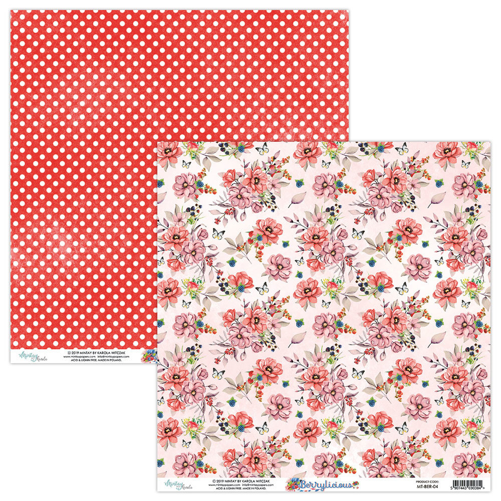 Mintay Berrylicious 12x12 Inch Scrapbooking Paper Set (MT-BER-07) Mintay Berrylicious 12x12 Inch Scrapbooking Paper Set (MT-BER-07)
