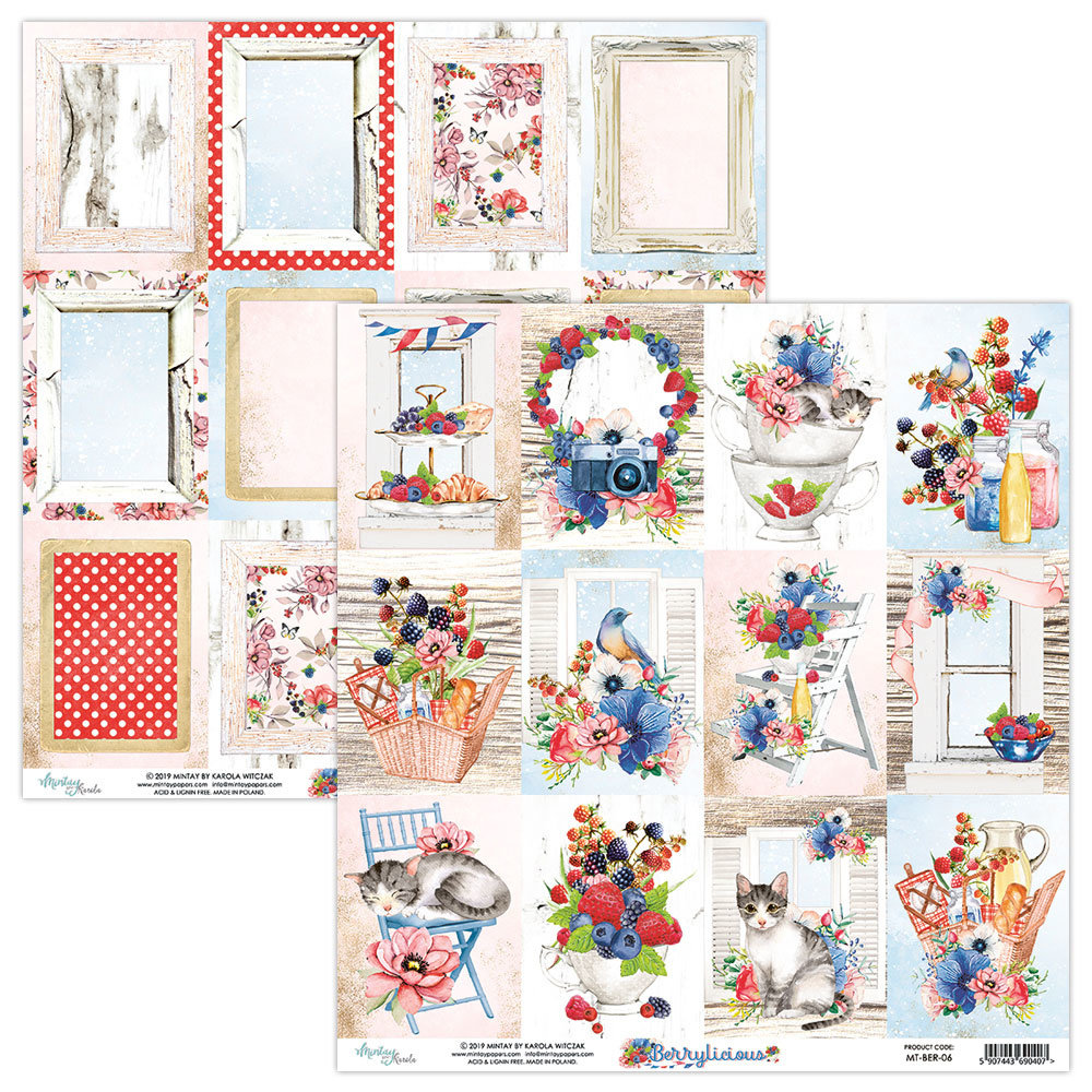 Mintay Berrylicious 12x12 Inch Scrapbooking Paper Set (MT-BER-07) Mintay Berrylicious 12x12 Inch Scrapbooking Paper Set (MT-BER-07)