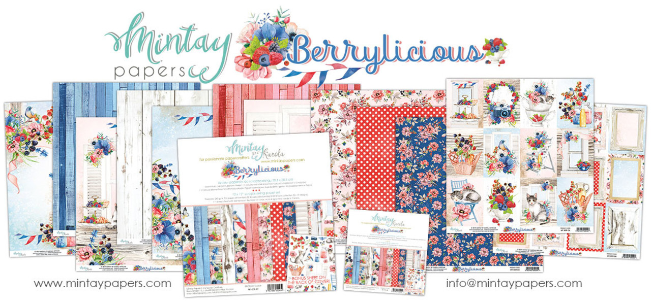 Mintay Berrylicious 12x12 Inch Scrapbooking Paper Set (MT-BER-07) Mintay Berrylicious 12x12 Inch Scrapbooking Paper Set (MT-BER-07)