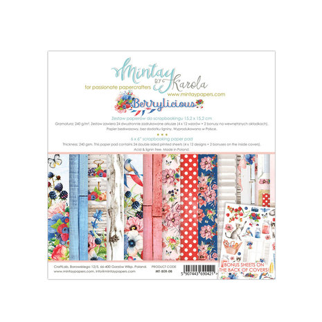Mintay Berrylicious 6x6 Inch Scrapbooking Paper Pad (MT-BER-08)