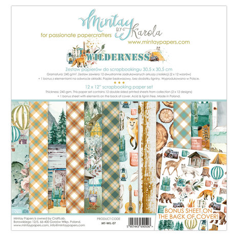Mintay Wilderness 12x12 Inch Scrapbooking Paper Set (MT-WIL-07) Mintay Wilderness 12x12 Inch Scrapbooking Paper Set (MT-WIL-07)