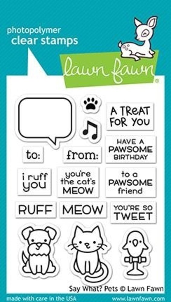 Lawn Fawn Say What? Pets Clear Stamps (LF1962)