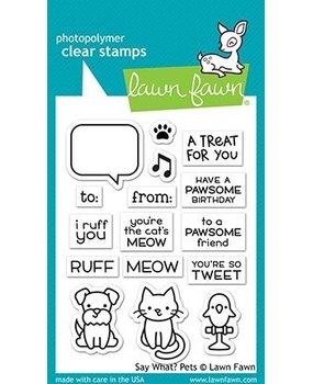 Lawn Fawn Say What? Pets Clear Stamps (LF1962)