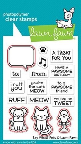 Lawn Fawn Say What? Pets Clear Stamps (LF1962)