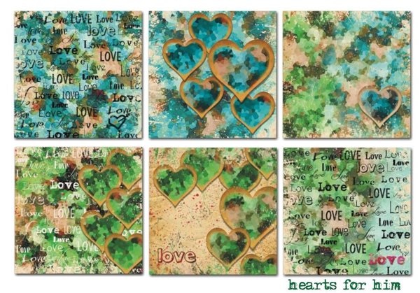 Decorer Hearts for Him 8x8 Inch Paper Pack (DECOR-B25-423)