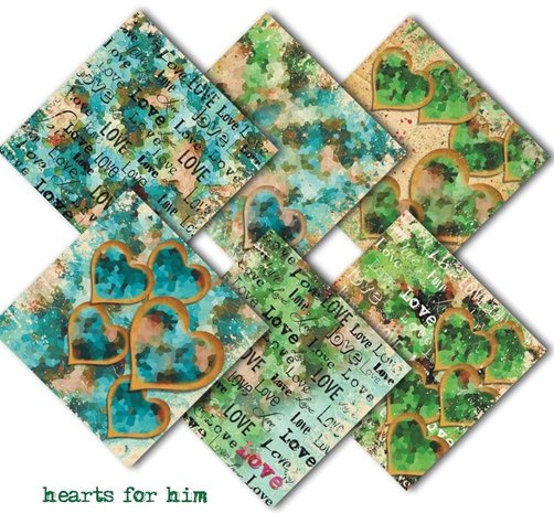 Decorer Hearts for Him 8x8 Inch Paper Pack (DECOR-B25-423)