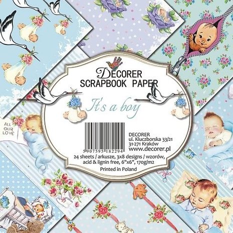 Decorer It's a Boy 6x6 Inch Paper Pack (DECOR-C26-229)