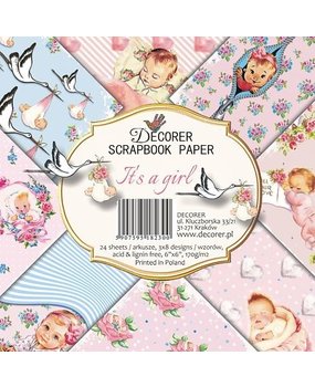 Decorer It's a Girl 6x6 Inch Paper Pack (DECOR-C27-230) Decorer It's a Girl 6x6 Inch Paper Pack (DECOR-C27-230)