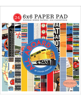 Carta Bella All Aboard 6x6 Inch Paper Pad (CBAA101023) Carta Bella All Aboard 6x6 Inch Paper Pad (CBAA101023)
