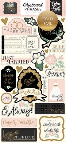 Echo Park Wedding Day 6x13 Inch Chipboard Phrases (WD181022) Echo Park Wedding Day 6x13 Inch Chipboard Phrases (WD181022)