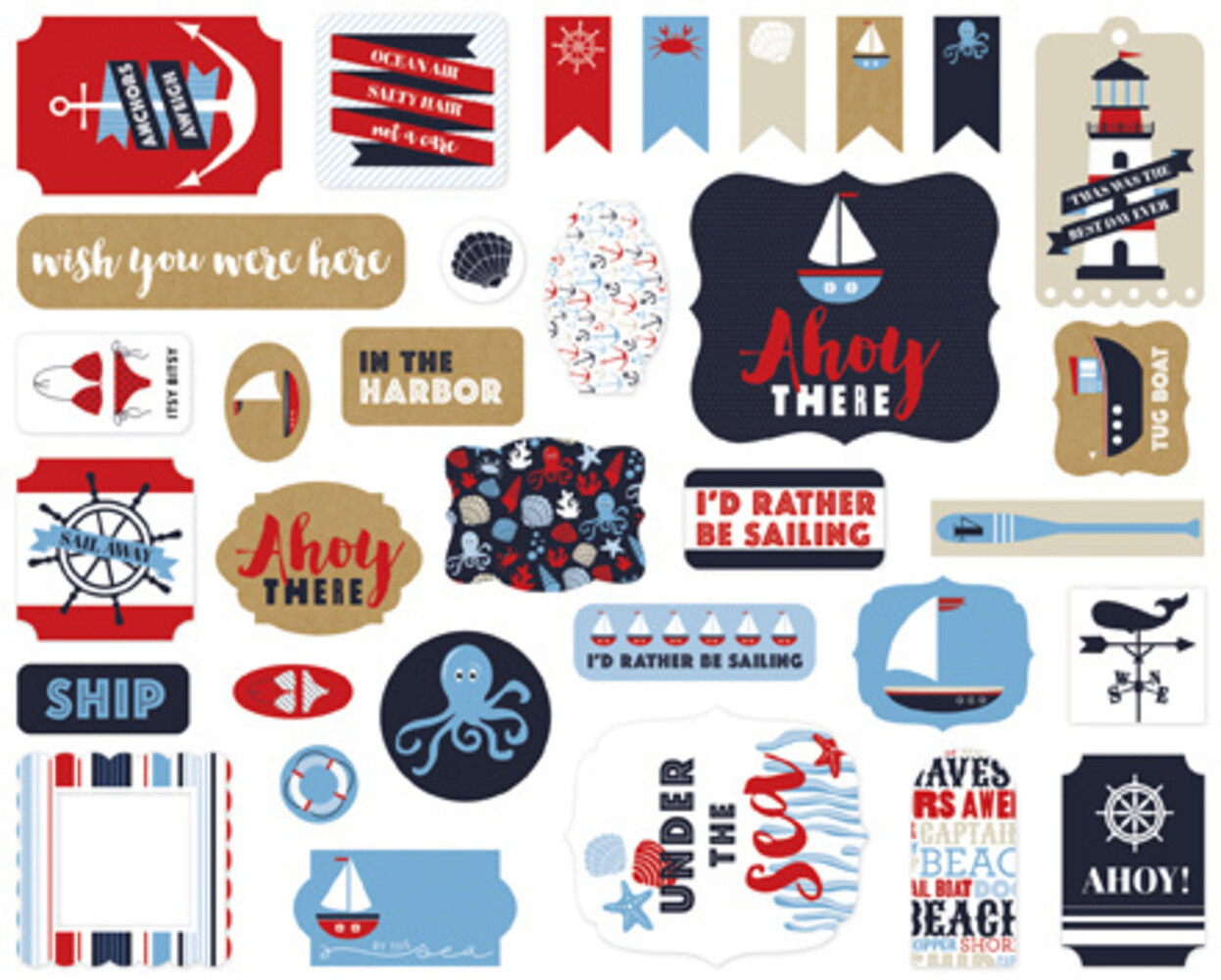 Carta Bella Deep Blue Sea Ephemera (CBDB102024) Carta Bella Deep Blue Sea Ephemera (CBDB102024)