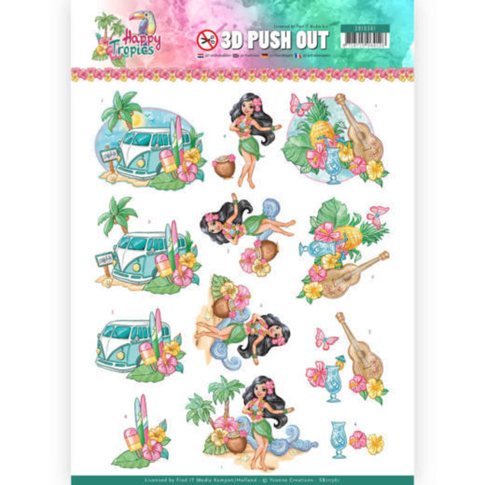 Yvonne Creations 3D Push Out Happy Tropics Tropical Holiday (SB10361)