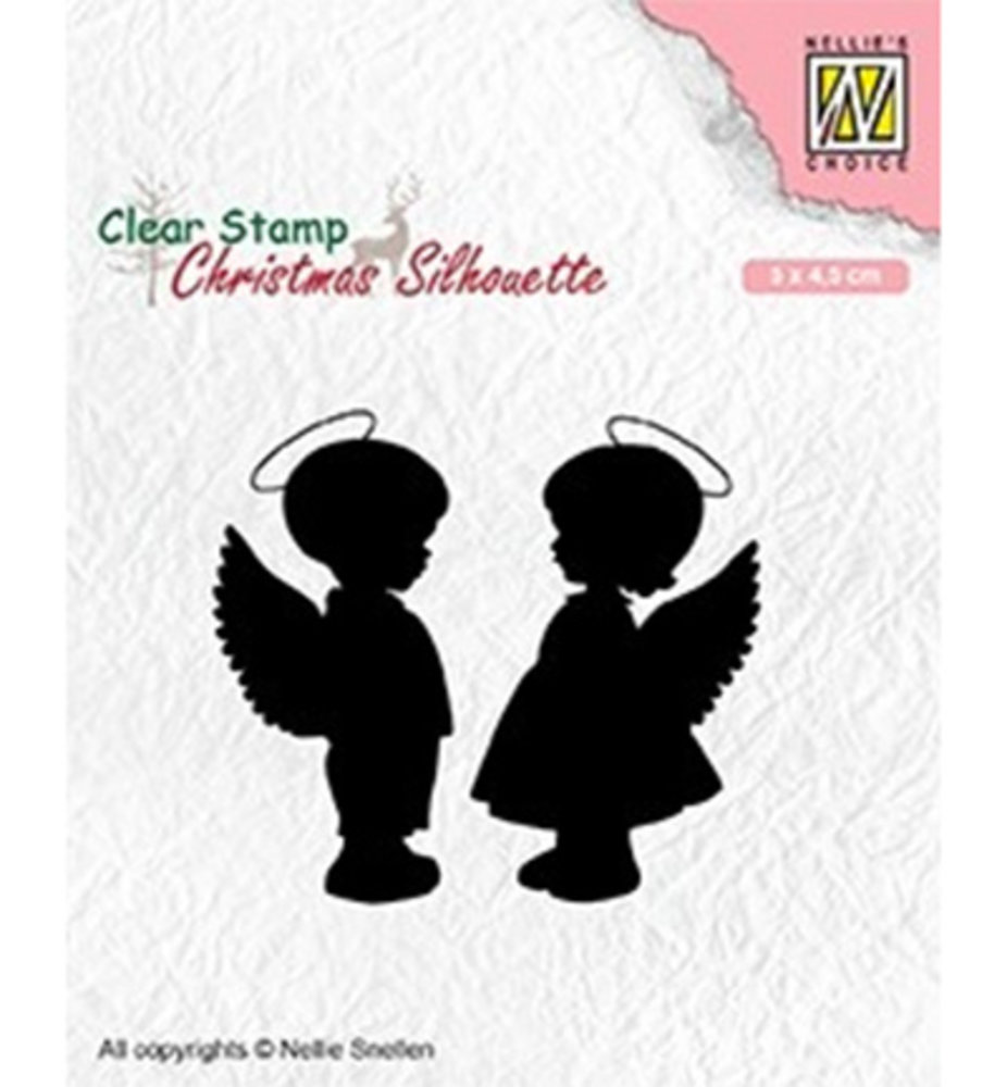 Nellie Snellen Angel Girl and Boy Clear Stamp (CSIL008)