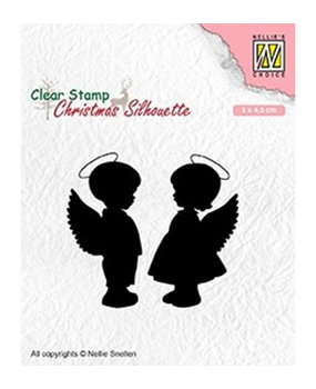 Nellie Snellen Angel Girl and Boy Clear Stamp (CSIL008) Nellie Snellen Angel Girl and Boy Clear Stamp (CSIL008)