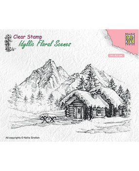 Nellie Snellen Snowy Landscape with Cottage Clear Stamp (IFS015) Nellie Snellen Snowy Landscape with Cottage Clear Stamp (IFS015)