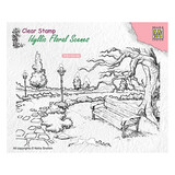 Nellie Snellen Wintery Park with Bench Clear Stamp (IFS016)