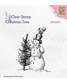 Nellie Snellen Snowman with Tree Clear Stamp (CT029) Nellie Snellen Snowman with Tree Clear Stamp (CT029)