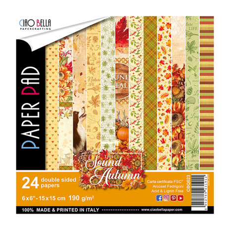 Ciao Bella Papercrafting The Sound Of Autumn 6x6 Inch Paper Pad (CBQ023) Ciao Bella Papercrafting The Sound Of Autumn 6x6 Inch Paper Pad (CBQ023)