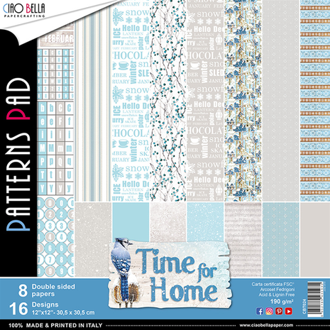 Ciao Bella Papercrafting Time For Home 12x12 Inch Patterns Pad (CBT024) Ciao Bella Papercrafting Time For Home 12x12 Inch Patterns Pad (CBT024)