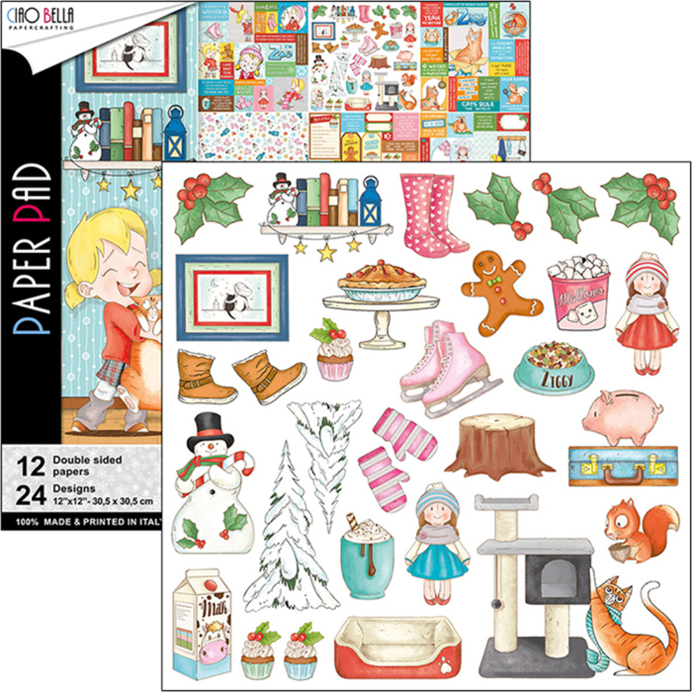Ciao Bella Papercrafting Zoe & Ziggy 12x12 Inch Paper Pad (CBPM025) Ciao Bella Papercrafting Zoe & Ziggy 12x12 Inch Paper Pad (CBPM025)