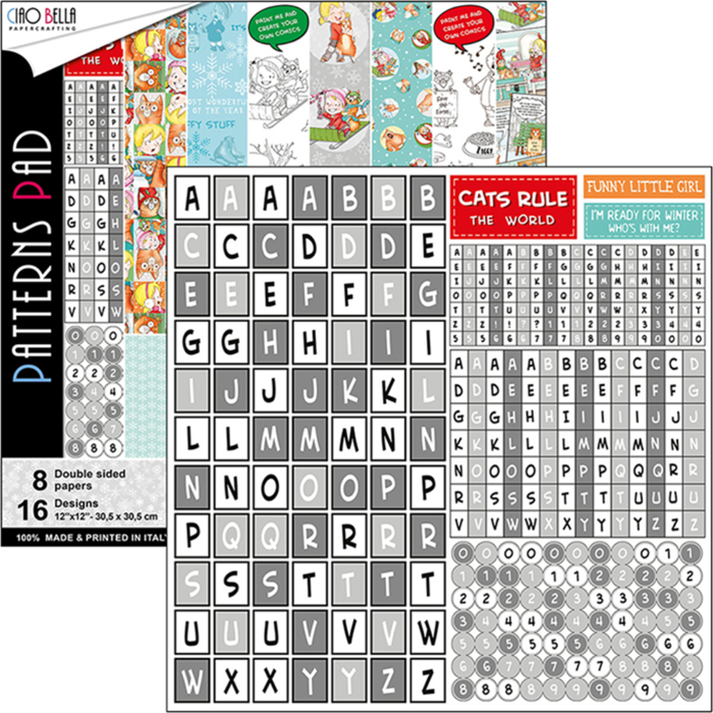 Ciao Bella Papercrafting Zoe & Ziggy 12x12 Inch Patterns Pad (CBT025) Ciao Bella Papercrafting Zoe & Ziggy 12x12 Inch Patterns Pad (CBT025)