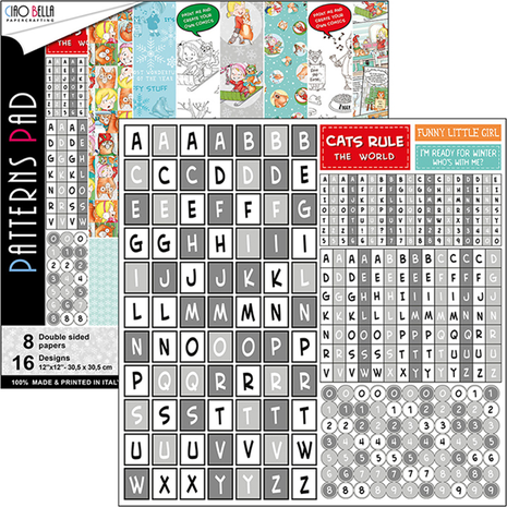 Ciao Bella Papercrafting Zoe & Ziggy 12x12 Inch Patterns Pad (CBT025) Ciao Bella Papercrafting Zoe & Ziggy 12x12 Inch Patterns Pad (CBT025)