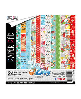 Ciao Bella Papercrafting Zoe & Ziggy 6x6 Inch Paper Pad (CBQ025) Ciao Bella Papercrafting Zoe & Ziggy 6x6 Inch Paper Pad (CBQ025)