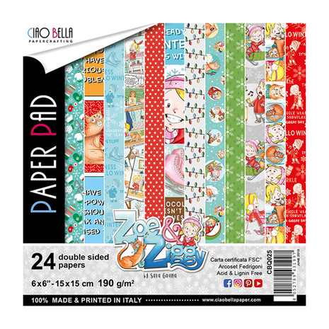 Ciao Bella Papercrafting Zoe & Ziggy 6x6 Inch Paper Pad (CBQ025) Ciao Bella Papercrafting Zoe & Ziggy 6x6 Inch Paper Pad (CBQ025)