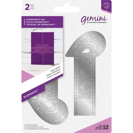 Gemini Love Heart Papercraft Die (GEM-MD-ELE-LOHE) Gemini Love Heart Papercraft Die (GEM-MD-ELE-LOHE)