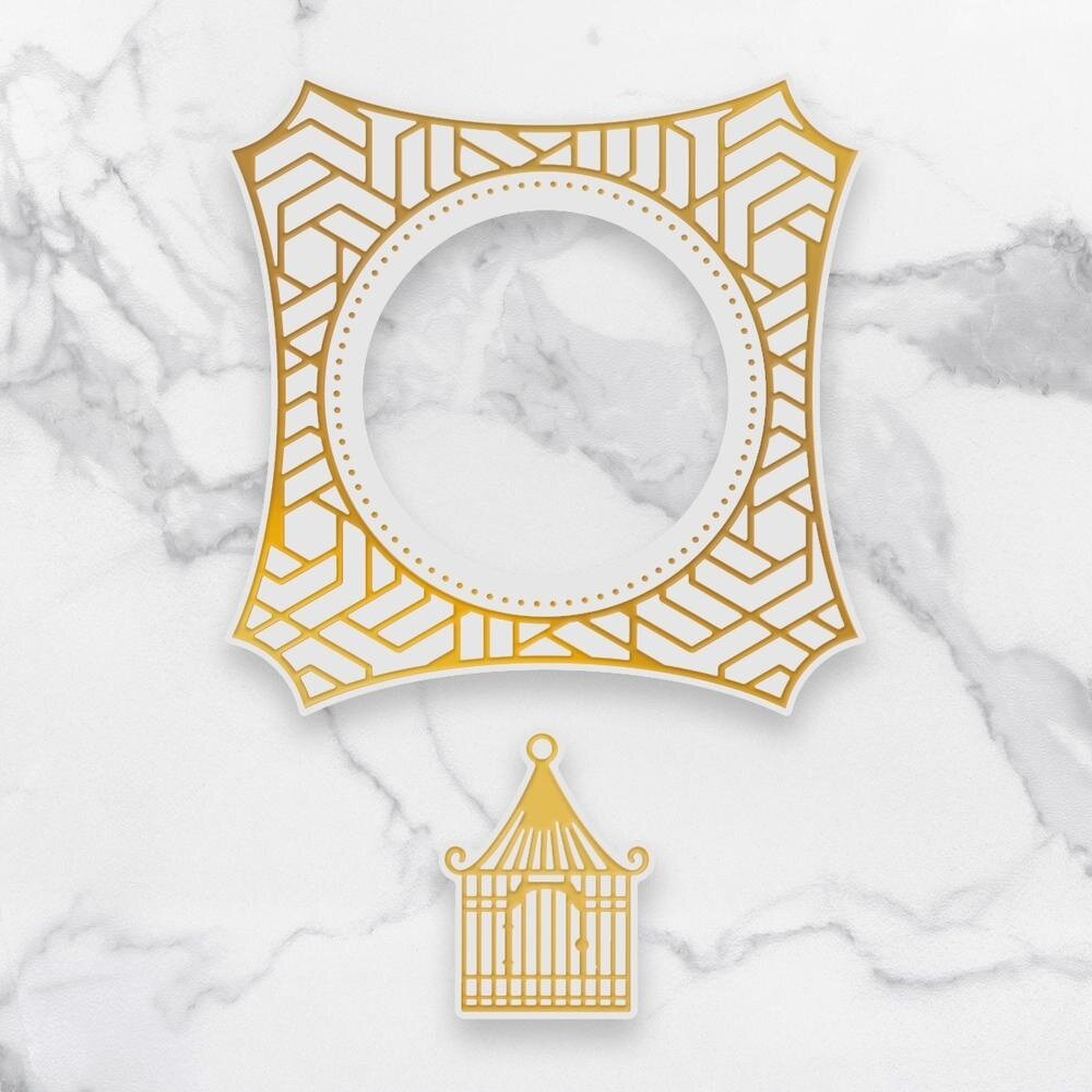 Couture Creations Caged Frame Set Cut, Foil & Emboss Die (CO726761) Couture Creations Caged Frame Set Cut, Foil & Emboss Die (CO726761)